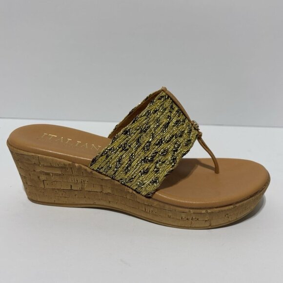 Italian Shoemakers Shoes - Italian Shoemakers Women’s Angeles, Yellow Multi Sandals, Size 8 M